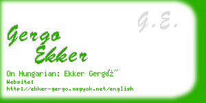 gergo ekker business card